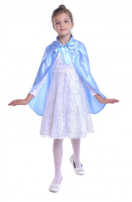 Голубой детский плащ, купить атласный плащ на ребёнка, сценический костюм для представлений